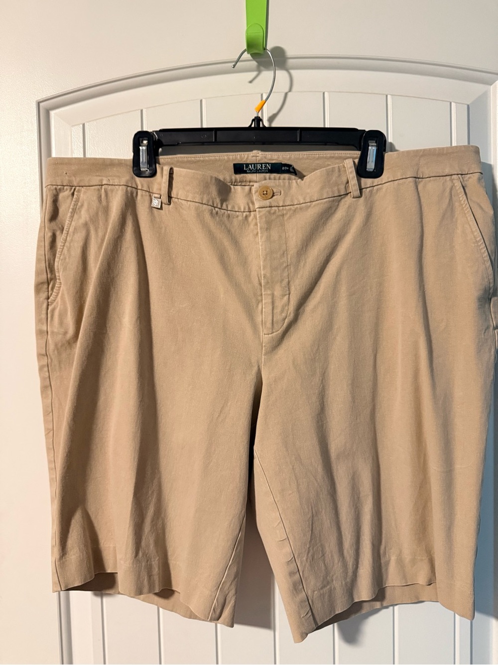 Lauren Ralph Lauren Women’s Tan Khaki Cotton Chino Shorts Sz 20W